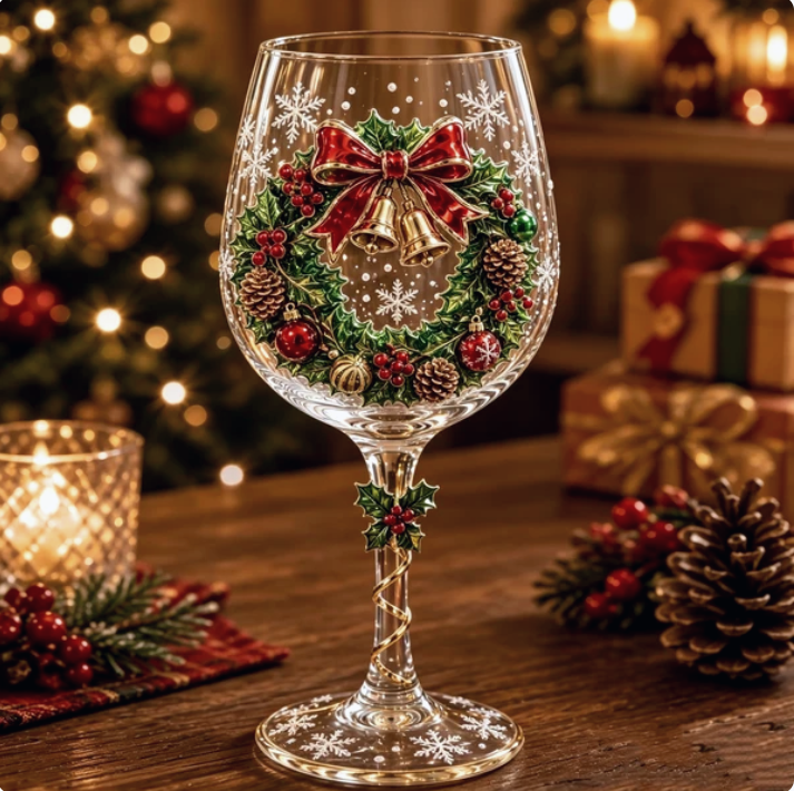 🔥🎁Christmas 3D Wine Glass Collection Gift Box Set✨