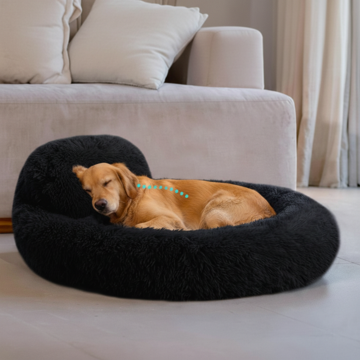 Myfablepets CalmNest Donut Dog Bed