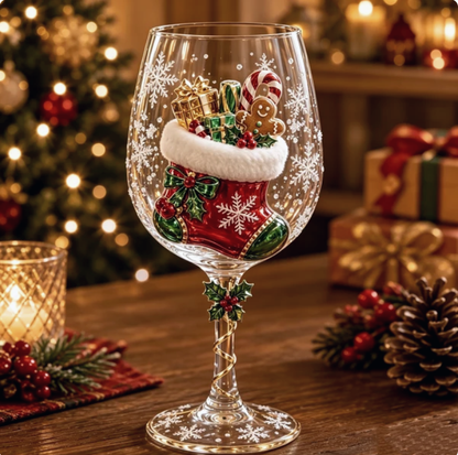 🔥🎁Christmas 3D Wine Glass Collection Gift Box Set✨