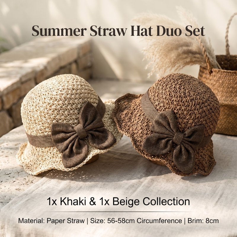 🔥 Hot Sale 49% OFF🔥Elegant Woven Straw Sun Hat with Bow