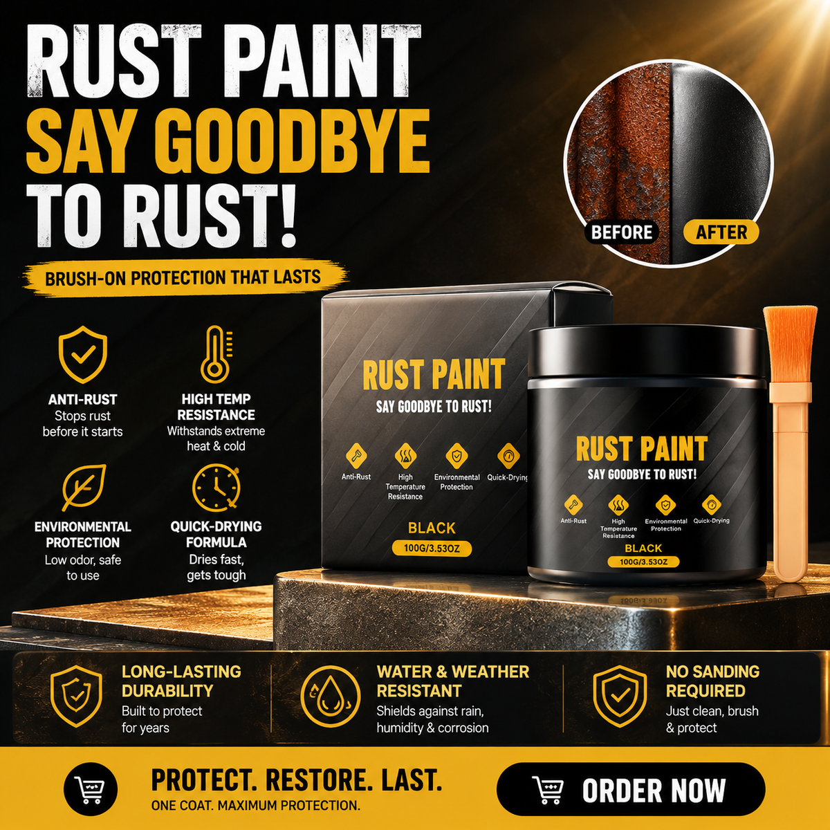 🥇Water-Based Metallic Paint Rust Converter🍃