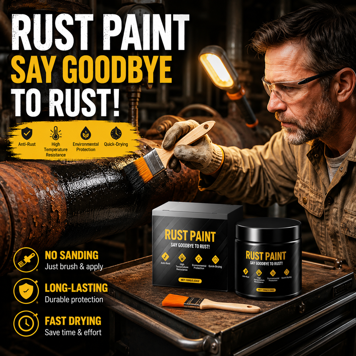 🥇Water-Based Metallic Paint Rust Converter🍃